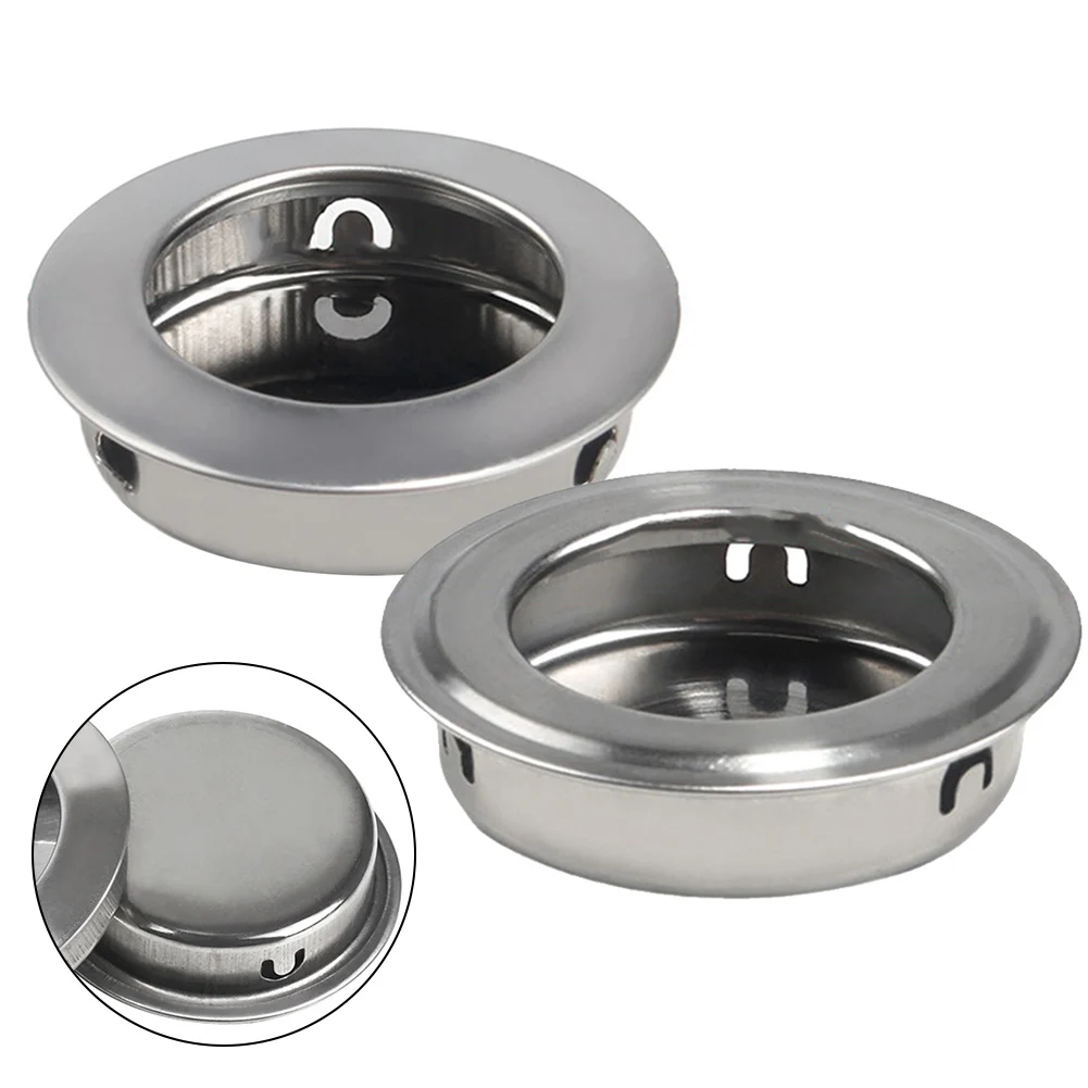 Description Picture 5 of item6pcs Stainless Steel Circular Recessed Sliding Door Handles Round Flush Finger Invisible Pull Drawer Handles Furniture Hardware
