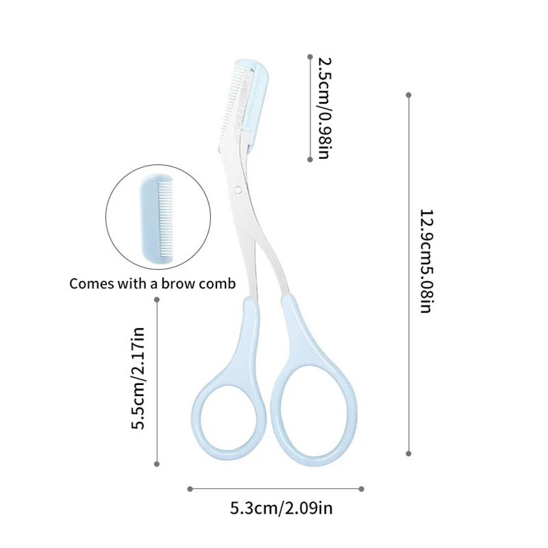 Eyebrow Trimmer Scissor Beauty Products For Women Eyebrow Scissors With Comb Stainless Steel Makeup Tools Beauty Scissors images - 6