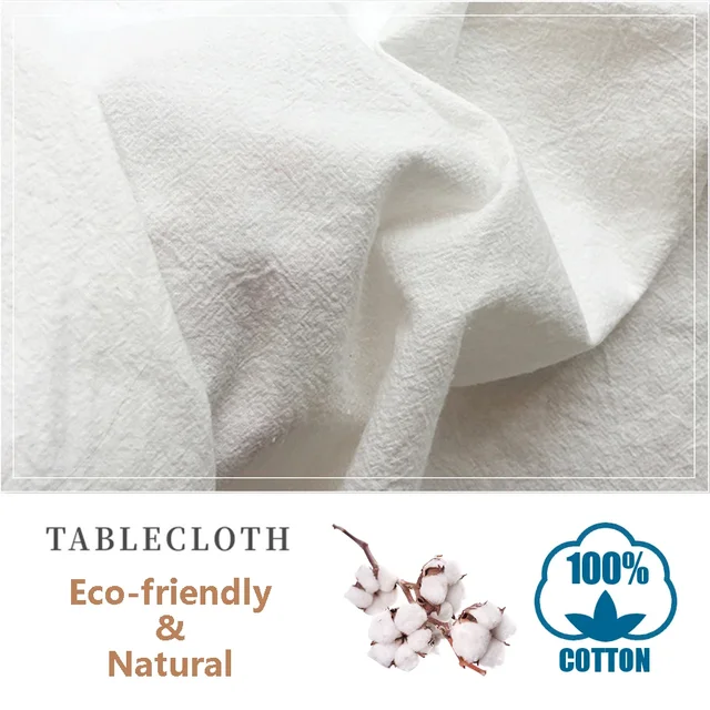 Nappe en tissu de coton lavable, blanche, pour fête de mariage, salle à manger, décoration de Banquet, couverture de Table luxueuse, tapis de pique-nique 6
