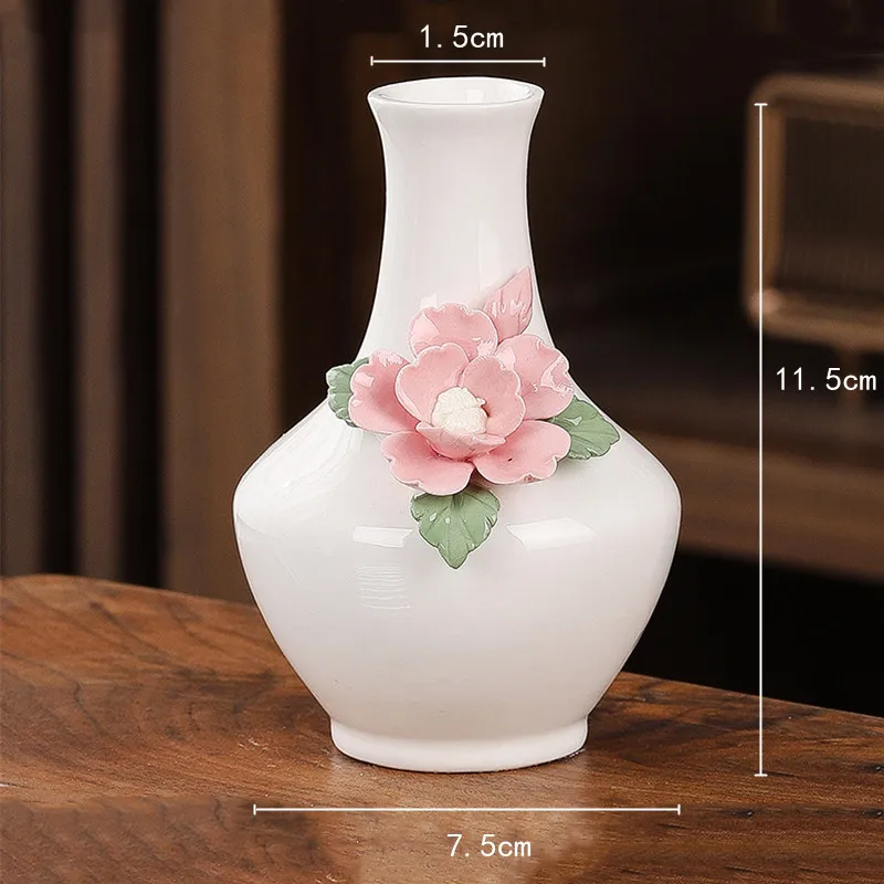 Set di 3 vasi di fiori fatti a mano bianchi in ceramica, set di vasi moderni in ceramica, vaso decorativo a mensola, vaso in gres unico minimalista - Italia