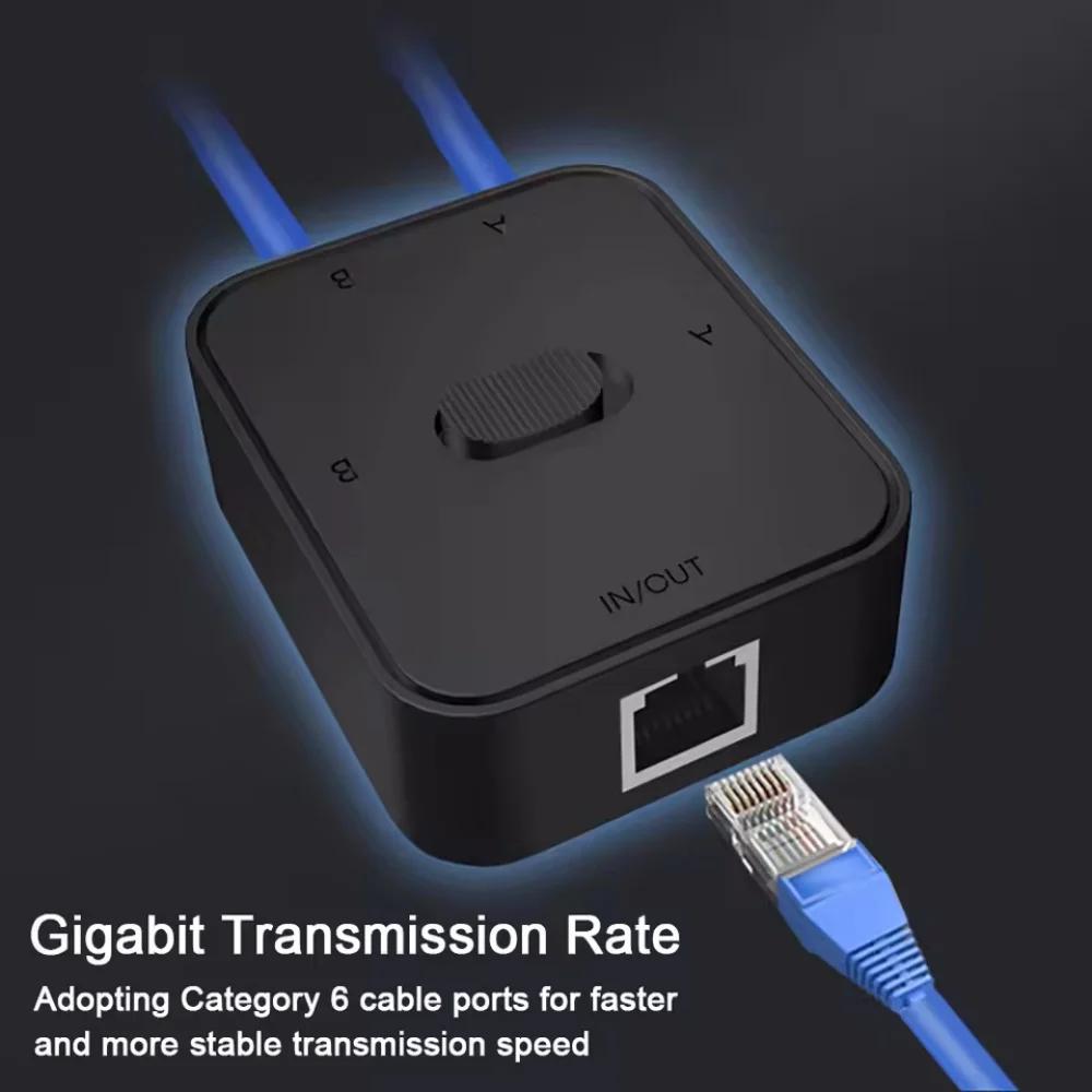 2포트 기가비트 네트워크 스위치 RJ45 스위치 네트워크 분배기 케이블 연장기 1000mbps 선택기 무전원 2방향 어댑터 커넥터