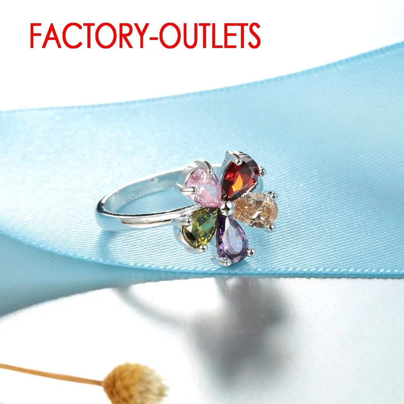 Engagement Ring Bridal Set 925 Sterling Silver Fashion Jewelry CZ Cubic Zirconia Plant Design Women Girls Lovers' Best Gift - 4