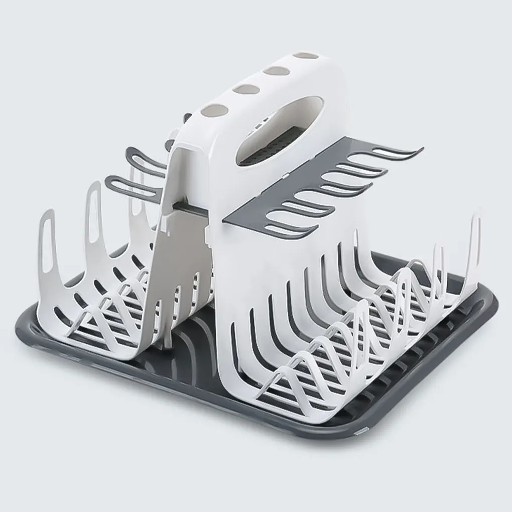 Baby Bottle Drying Rack with Tray White and Grey