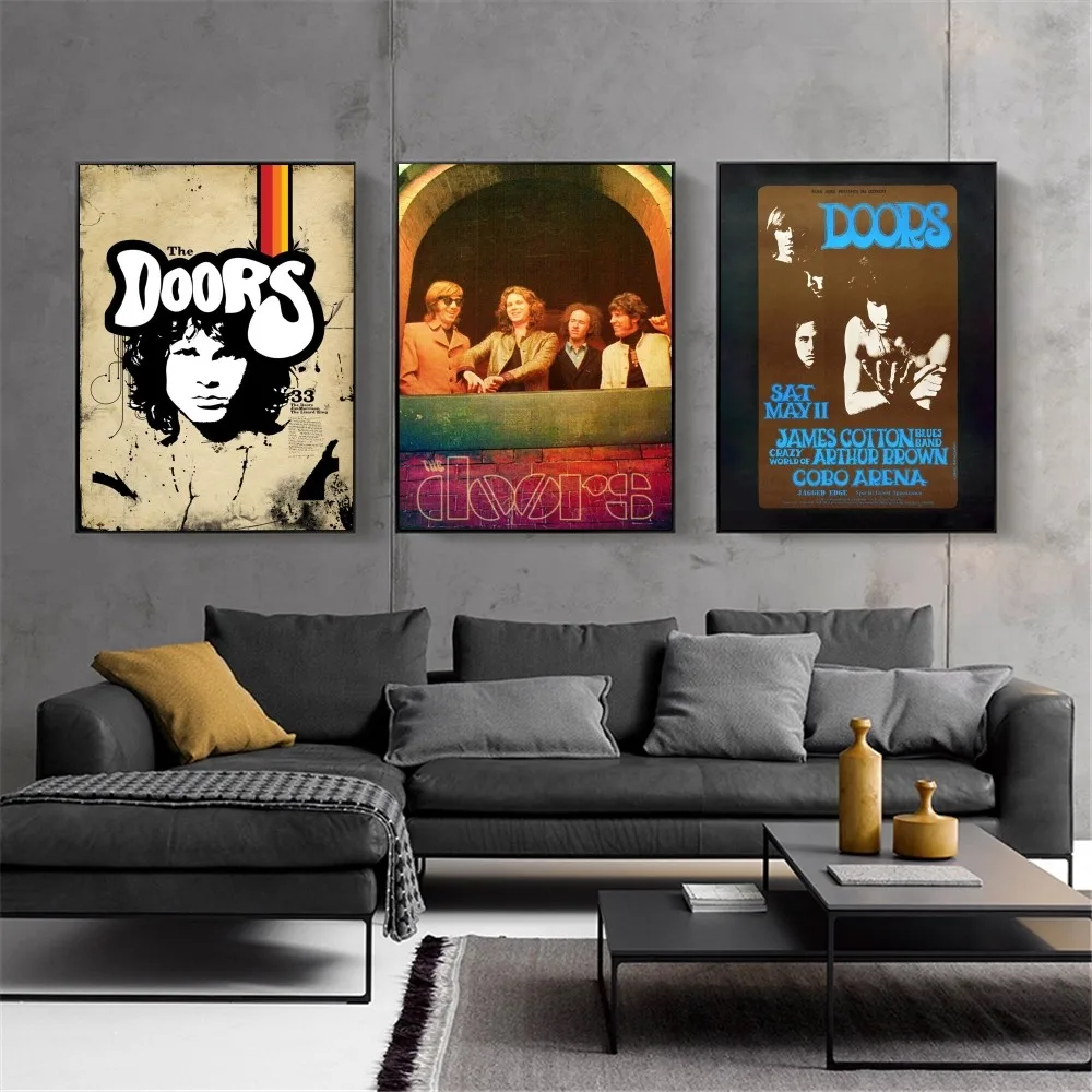 The Doors Jim Morrison Vintage Music Album Rock Kraft Club Bar Paper Vintage Poster Camera Da Letto Big Szie Wall Painting Stickers