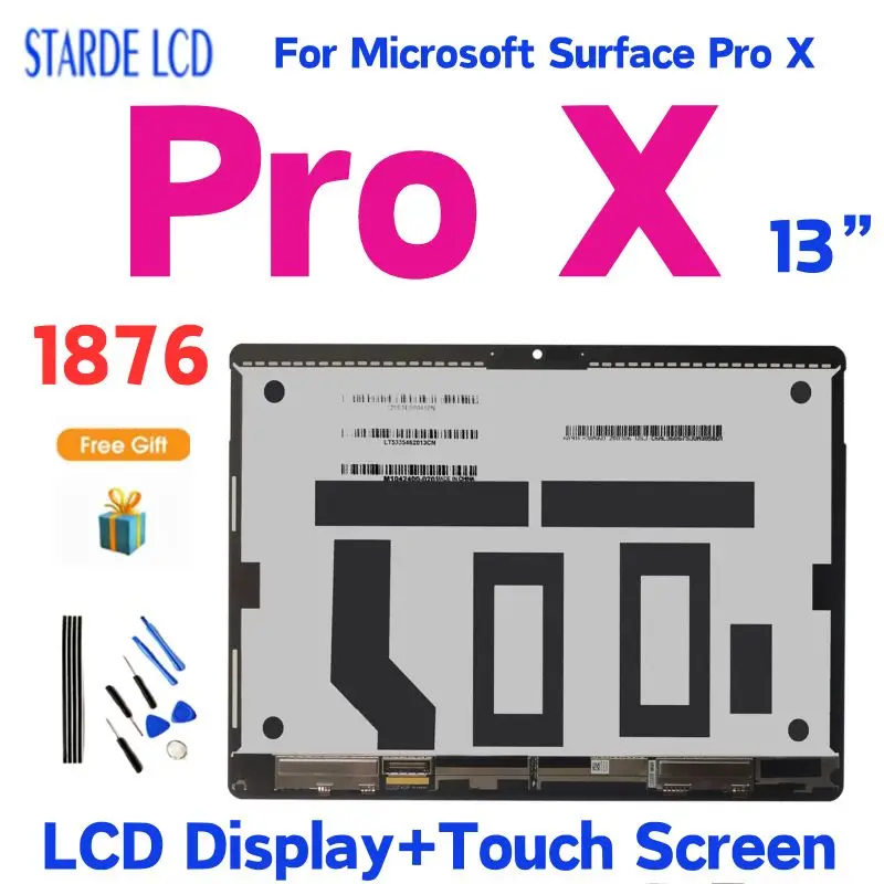 

13 ” Original LCD For Microsoft Surface Pro X 1876 LCD Display Touch Screen Digitizer Assembly For Surface Pro X LCD M1042400