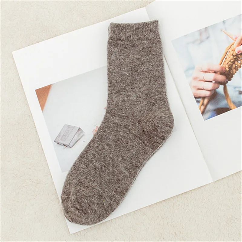 Women's Thick Angola Rabbit & Merino Wool Winter Fashion Socks - Cozy and Warm, Large Size