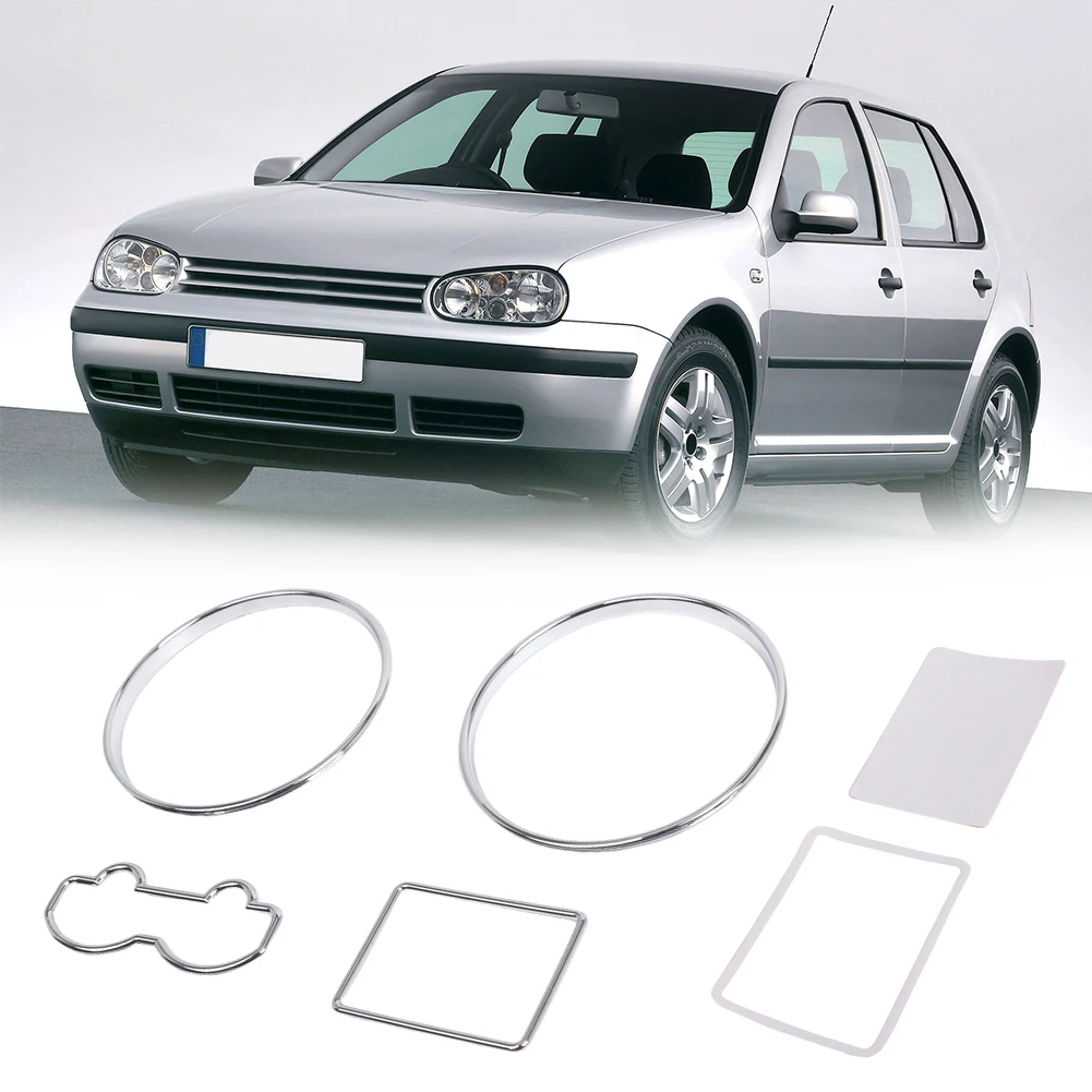 Chrome Speedometer Dash Rings Bezel Trim Silver Dashboard Bezel Rings for VW Passat 3B B5 1997-2001 Golf 1997-2003