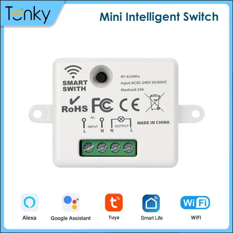 

Tuya Smart Switch RF/RF433 + WiFi Dual Control Tuya Intelligent Switch AC 220V On-off Device Work With Alexa Google Home