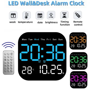 Modern LED Digital Alarm Clock – Wall & Desk Home Decoration 1
