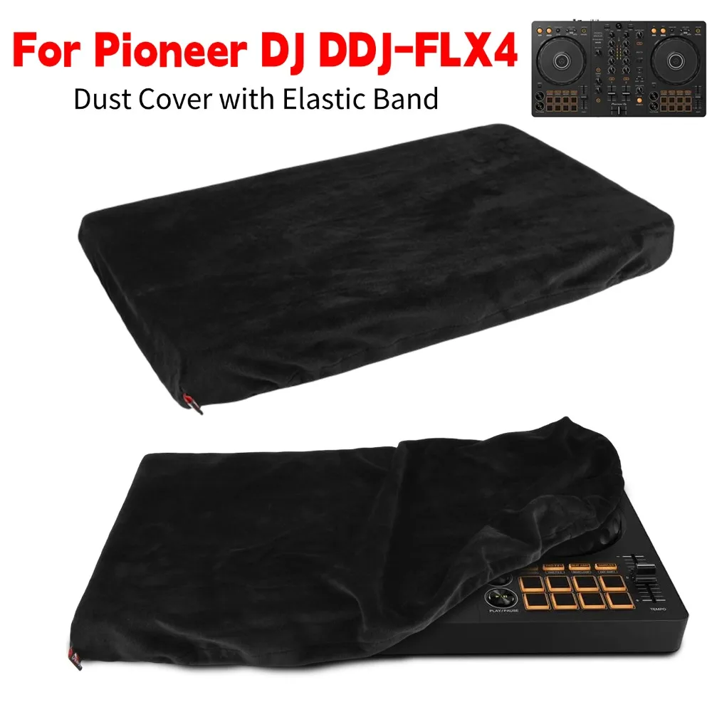 Copertura antipolvere per controller DJ Pioneer DDJ-FLX4 con fascia elastica, custodia protettiva morbida in peluche corto, copertura antipolvere riutilizzabile - immagine 2