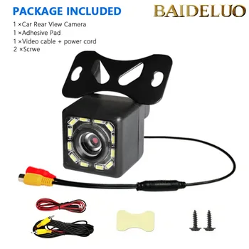 Telecamera per retromarcia per auto IR Telecamera per retromarcia grandangolare CCD impermeabile LED Monitor di backup automatico universale per BMW Nuova visione notturna HD