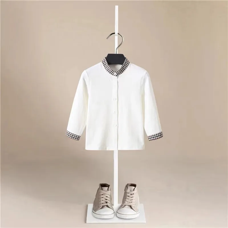 

New Spring Autumn Children's Shirts Clothing Boys Fashion Plaid Shirts Boys Girls Baby Long Sleeve Checkered Bottoming Coat