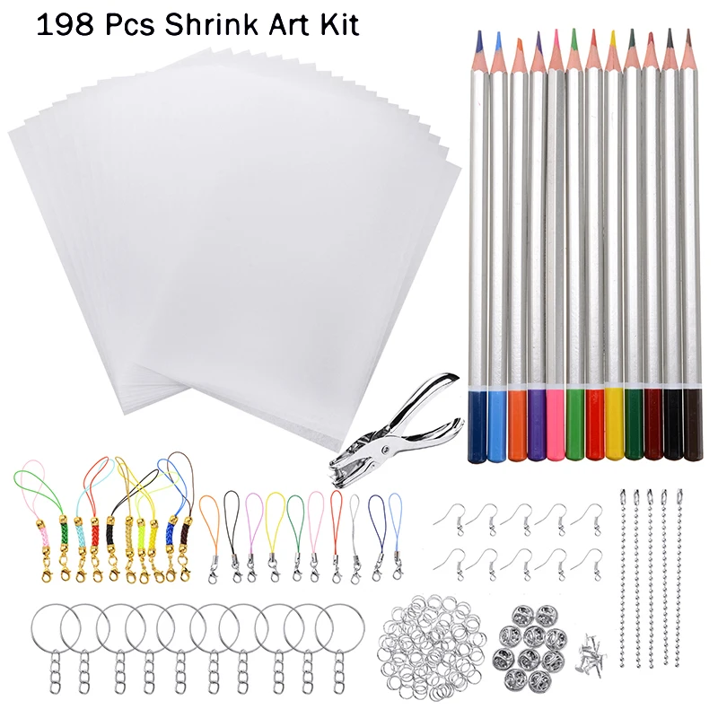 Shrink Sheets Kids Paper Kit Film Heat Shrinky Suit Jewelry Set
