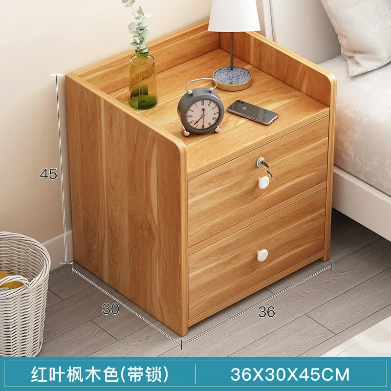 

2023 Year New AOLIVIYA Bedside Table Simple Modern Simple Bedside Cabinet with Lock Mini Small Locker Home Bedroom Bedside Stora