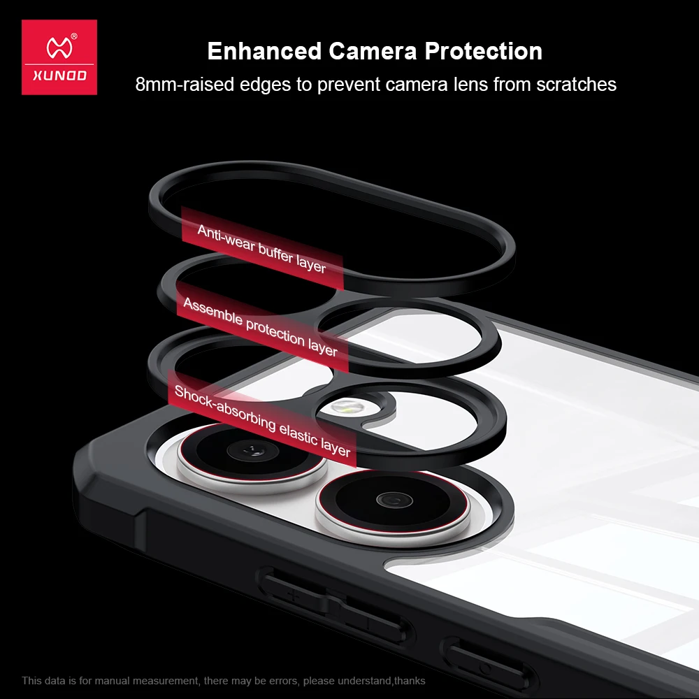 XUNDD Shockproof Clear Acrylic TPU Case with Airbag Corners & Camera Lens Protection