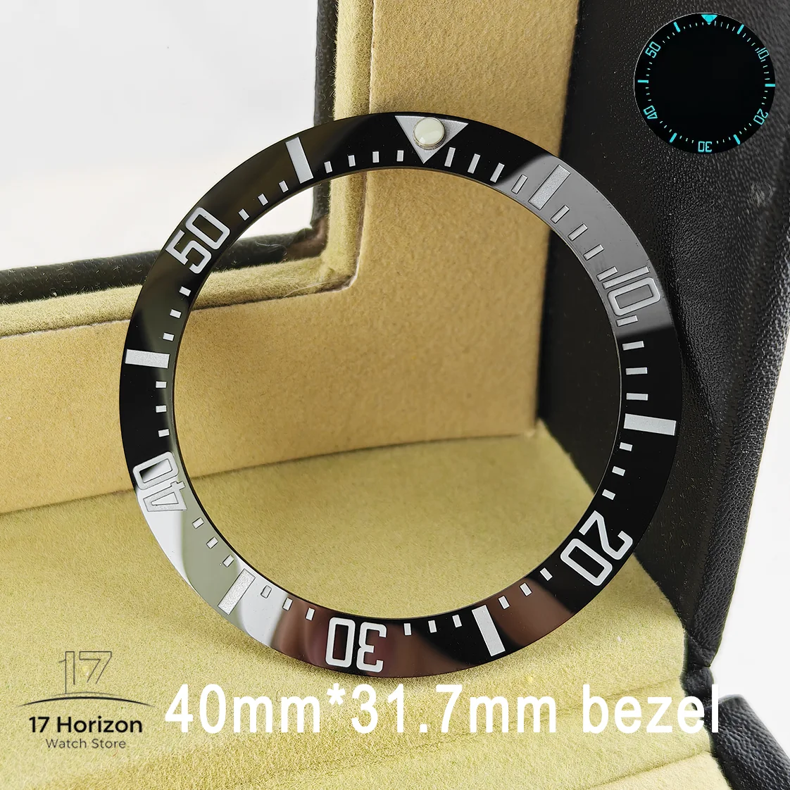 40mm * 31,7mm Keramik-Uhrenlünetteneinlage Passend für 42mm bis 44mm Taucher-GMT-Yacht-Sea-Dweller-Uhrengehäuse Uhrenring-Zubehör