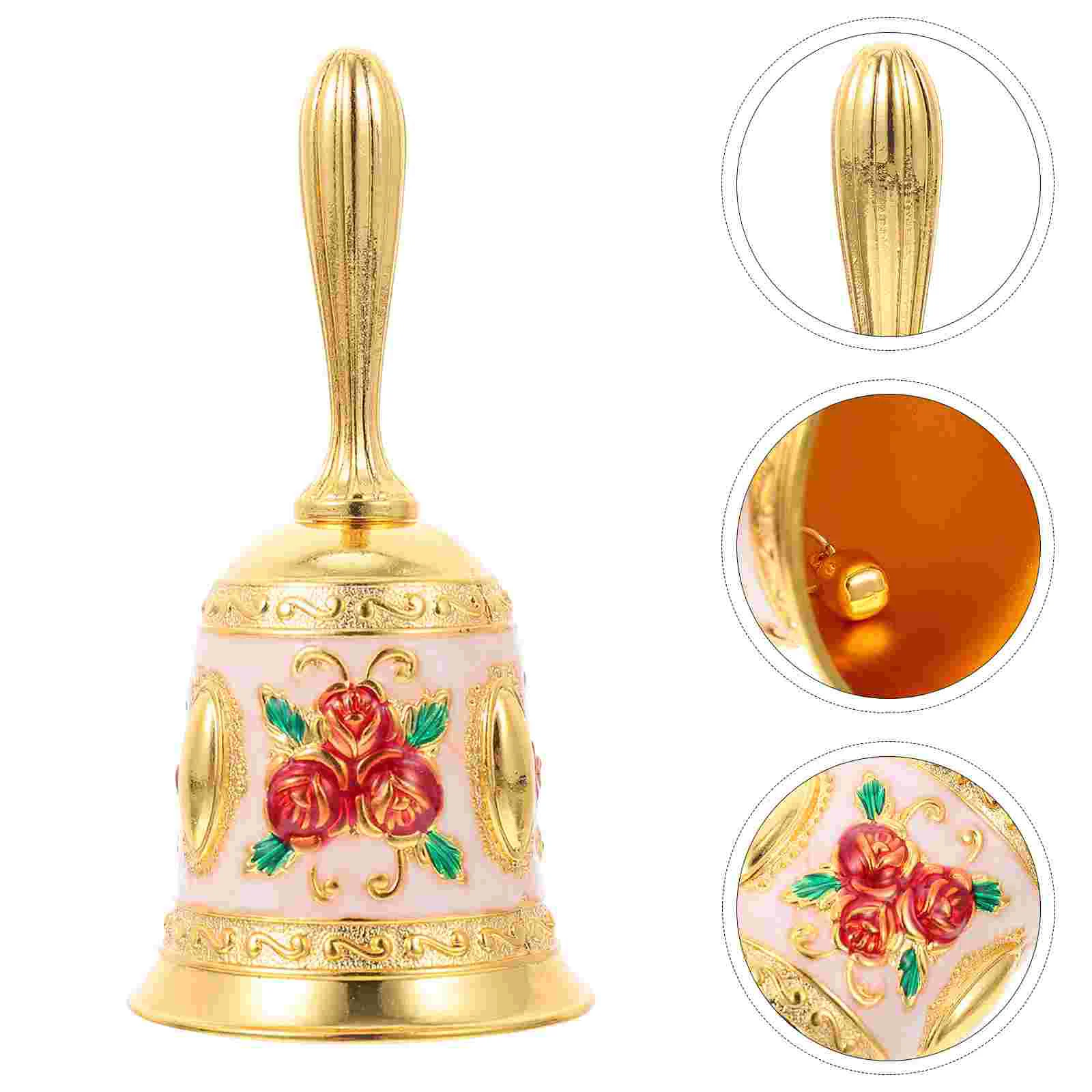 

Rose Little Bell Shape Customer Serving Tabletop Decor Bar Restaurant Shaking Tablescape Service Call Decorate Retro Hand