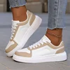 Women Casual Shoes Lace Up White Sneakers Walking Thick Sole Outdoor Female White Flat Board Shoes PU Leather Luxury Fashion
