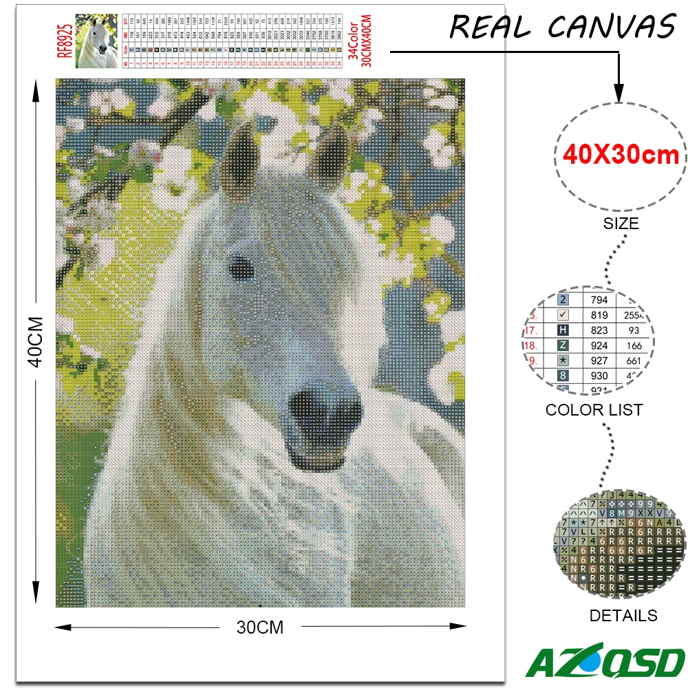 5D Diamond Painting Horse Diamond Art Embroidery Animal Handmade Rhinestones Gift Home Decor Needlework Cross Stitch diamond painting