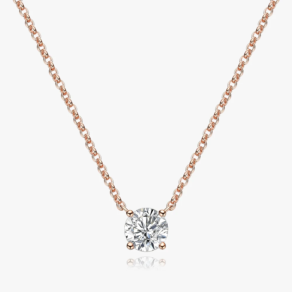 Real 1 Carat D Color Moissanite Pendant Necklace 100% 925 Sterling Silver Sparkling Engagement Wedding Party Fine Jewelry OEVAS