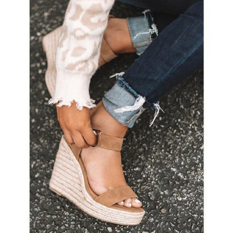 High Heels Women Leisure Wedge heel sandals 2024 New Summer Sandals Party Platform Wedges Heeled Fish mouth sandalias - 3