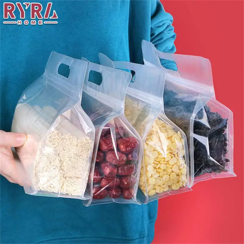 Reusable PEVA Food Bag Freezer Stand Up Food Storage Bag Kitchen Organizer  Silicone Fresh Leakproof Shut Containers BPA Free - AliExpress