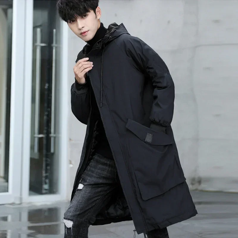 Men's Windbreaker Plus Size Spring And Autumn Loose Mid-length Hooded Long Jacket waterproof windbreaker jacket casual men jacket outdoor jackets