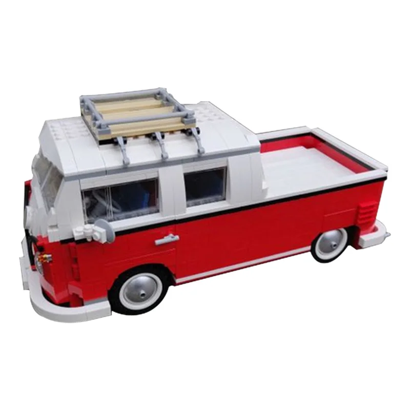 

New T1 Doka Compatible 10220 High-Tech Series VW T1 Camper Van Building Blocks Car Model Bricks Bus 21001 Toys For Children Gift