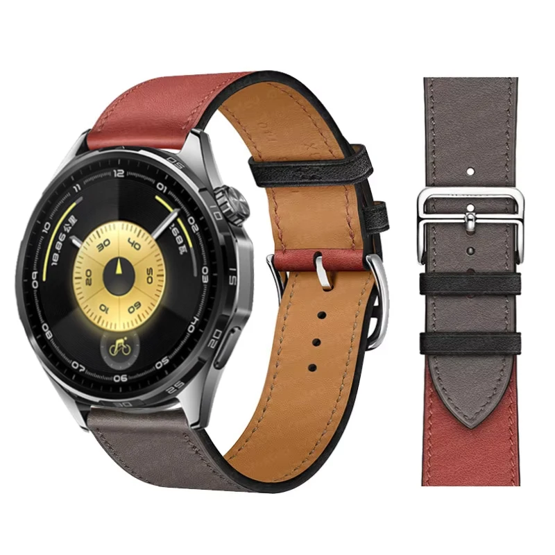 Elegant Leather Wristband Replacement for Smartwatches - 20mm/22mm Strap Bracelet