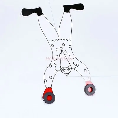 

Student science and technology making kindergarten science gizmo material science DIY handmade toy experiment clown walking a