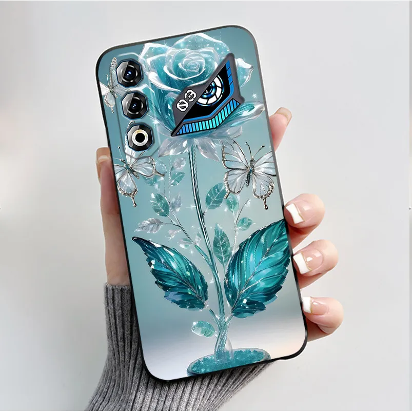 Butterfly Flower Shockproof Silicone TPU Phone Case - Soft and Stylish Protective Back Cover