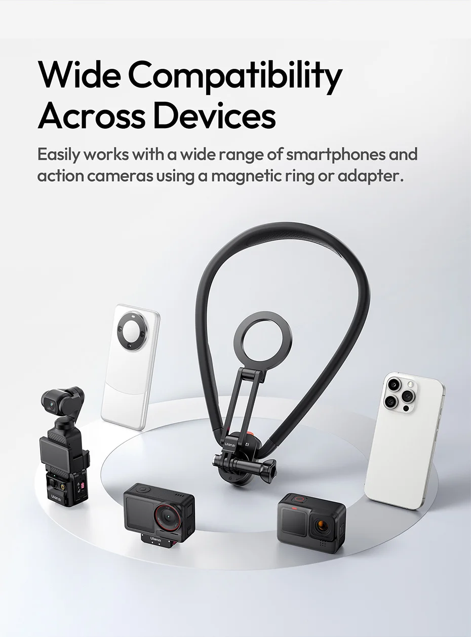 Magnetic Neck Mount for Gopro for Insta 360 for DJI Omso Action Camera Smartphon