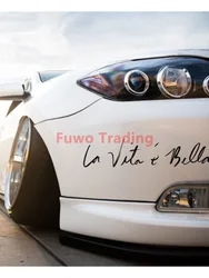 Fuwo Trading – autocollants de voiture en PVC, lettres réfléchissantes La Vita E Bella, décalcomanies de mode créatives pour tout le corps 
