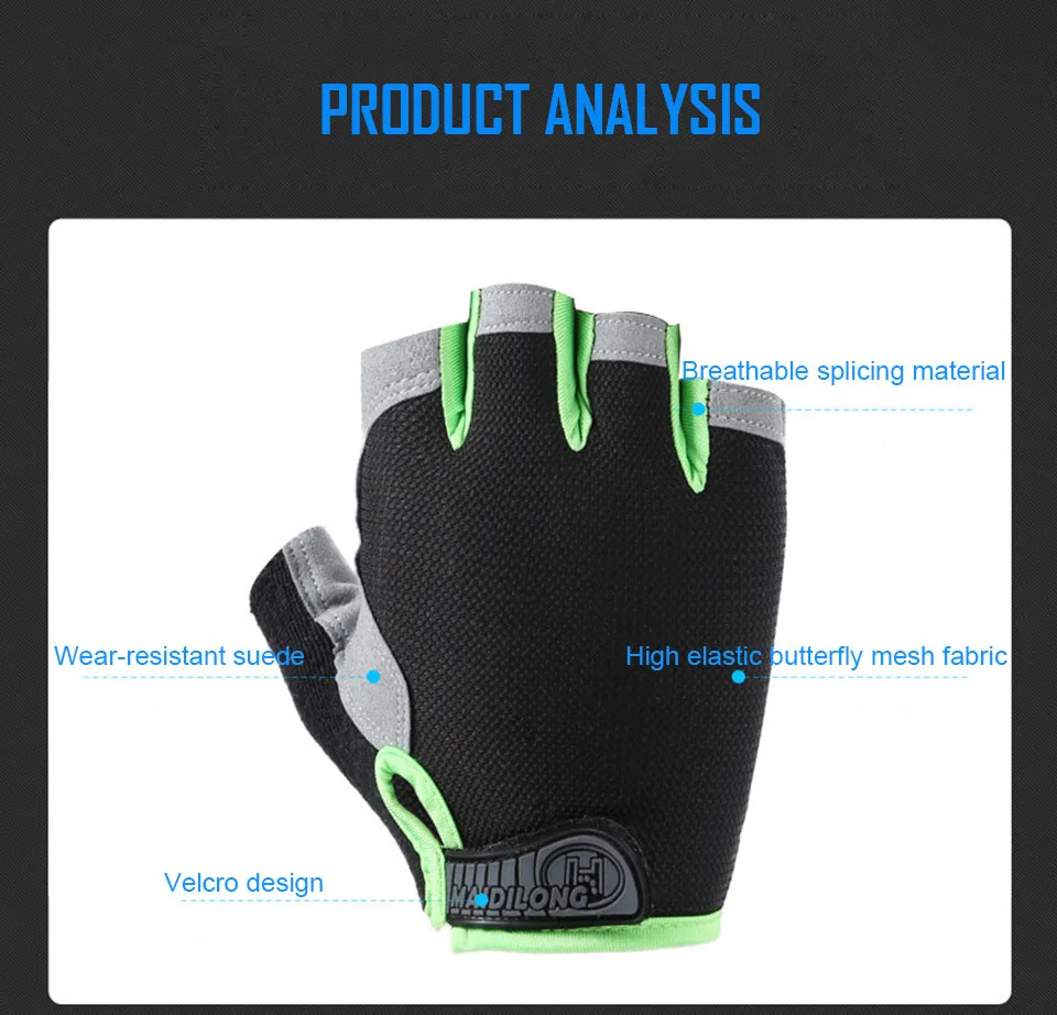 GTUBIKE Half Finger Gloves Anti-slip Shock Absorben Outdoor Sports Climbing Cycling Fitness Tool Upgraded Gloves For Men Women 4
