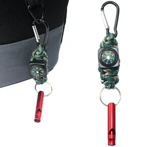 3Pcs Multifunctional Survial Keychains Compasses Emergencies Survivals for Hikings Trveling Hunting Fishings