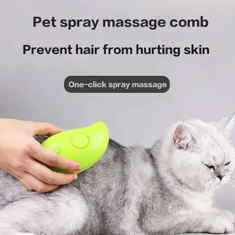 Multi-Functional Pet Grooming Steamer Brush Comb for Tangle and Loose Hair Removal