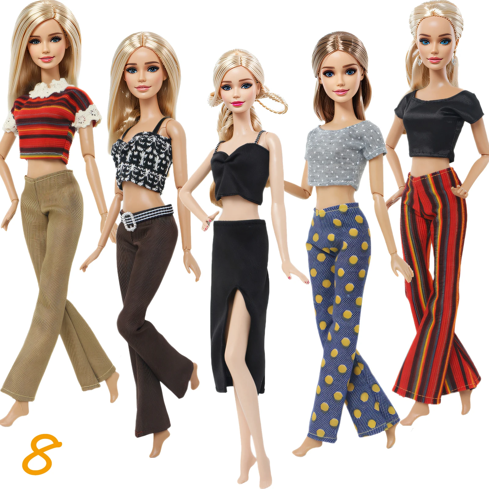 Doll Clothes 4/5 Set Fashion Daily Casual Sports Outfits For Barbie Doll