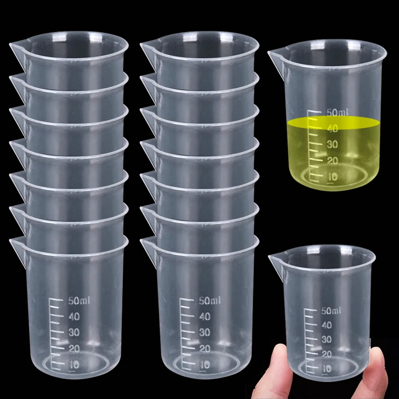 100ml Measuring Cup Transparent Scale Plastic Measuring Cup Lab Chemical  Measuring Cup Without Handle Kitchen Bar Supplies