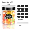 Plastic Jars with Lids 8oz Clear Slime Cosmetics Containers Leakproof Storage Jars, PET Empty Jars with Black Lids for Kitchen 2