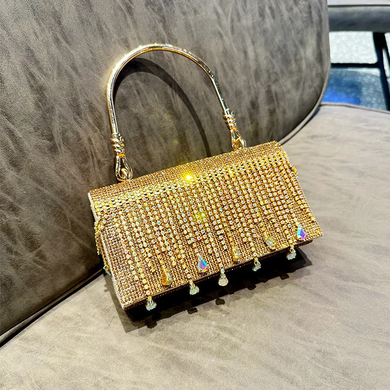 JIOMAY Women Brand Luxury Bag New Trend Stand Tote Bag Purse With Multi Compartments Crystal Bags Banquet Shoulder Bag Y2K Purse