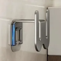 Non Perforated Simple Shoe Storage Rack Bathroom Door with Drainage on The Back Wall Bathroom Slipper Rack Wall Mounted Hook 2