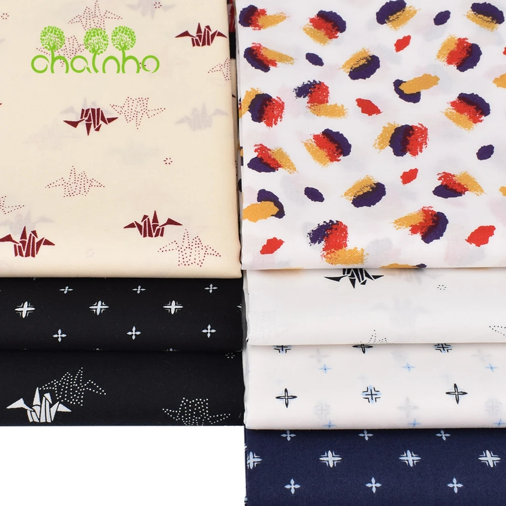 Chainho,Printed Plain Weave Poplin Cotton Fabric,DIY Sewing Quilting Material,Patchwork Cloth,Cartoon Series,3 Sizes,15PC81