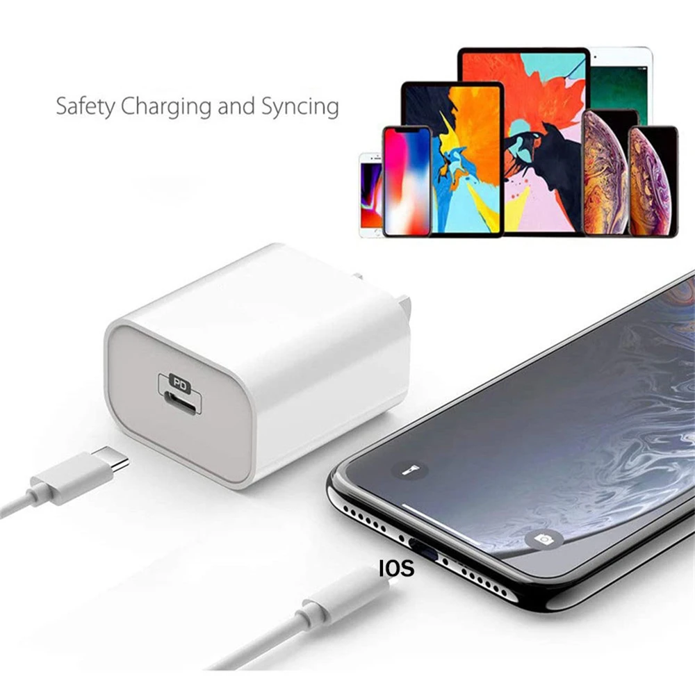 20w 18w Pd Usb C Charger For Iphone 13 12 Pro Max 11 Xs Xr Mini Fast Charger Type C Qc 3.0 Quick Charging Cable Phone Charger wallcharger