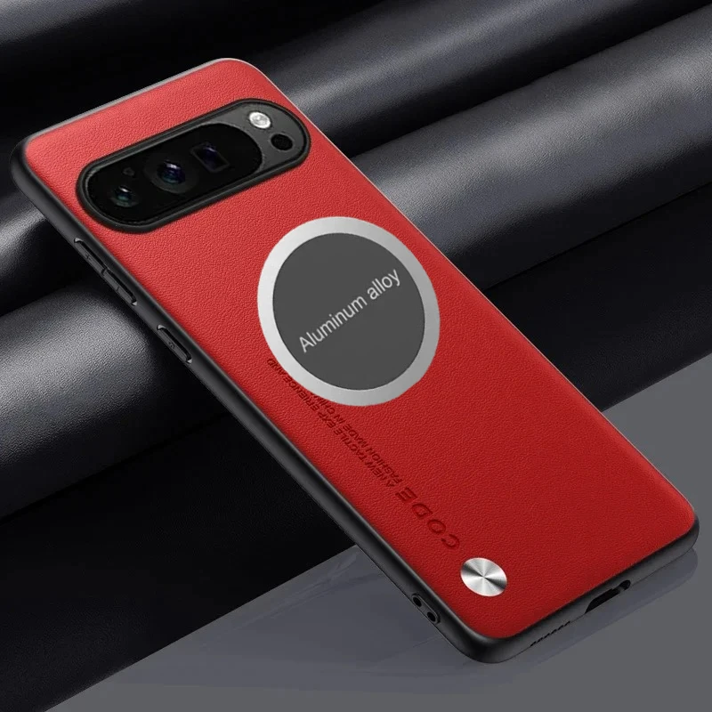 Leather Magnetic Phone Case with Metal Car Holder - Comprehensive Protection