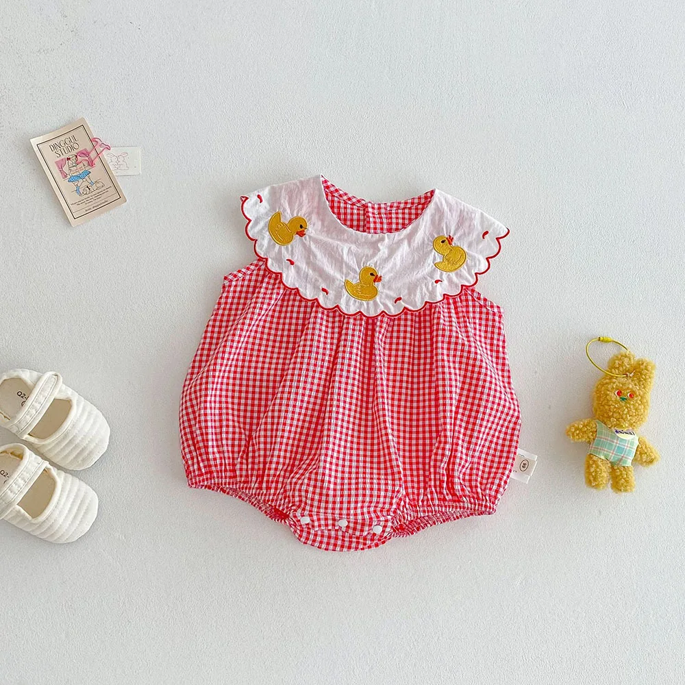 Summer Baby Girls Peter Pan Collar Bodysuit