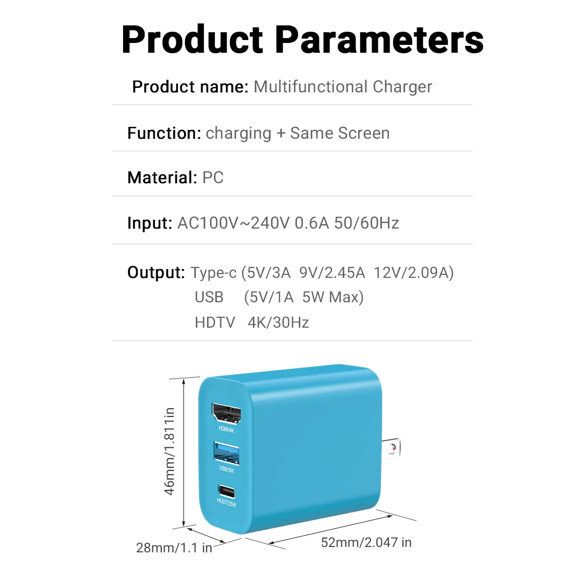 Gopala 3-in-1 Portable TV Docking Station/PD 30W Fast Wall Charger with 4K@30Hz HDMI USB-C 3.1 for Nintendo Switch OLED