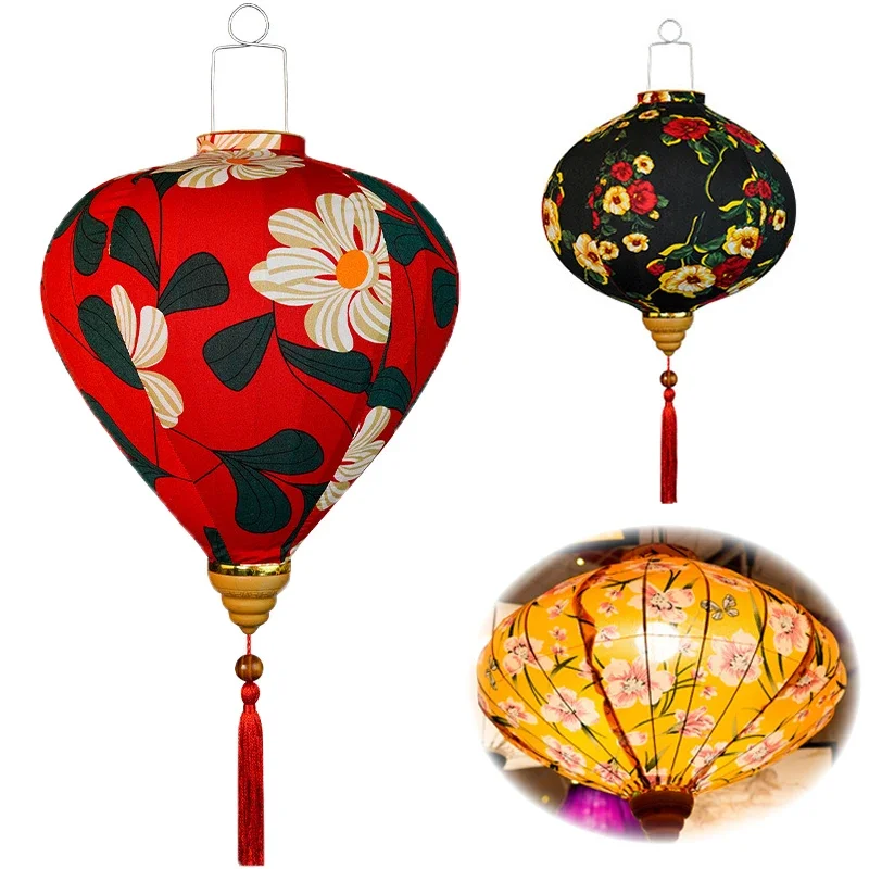 Lanterne Japonaise Rétro En Tissu Satiné - 12 Pouces - Suspendue, Pour Décoration Fête, Salon, Restaurant