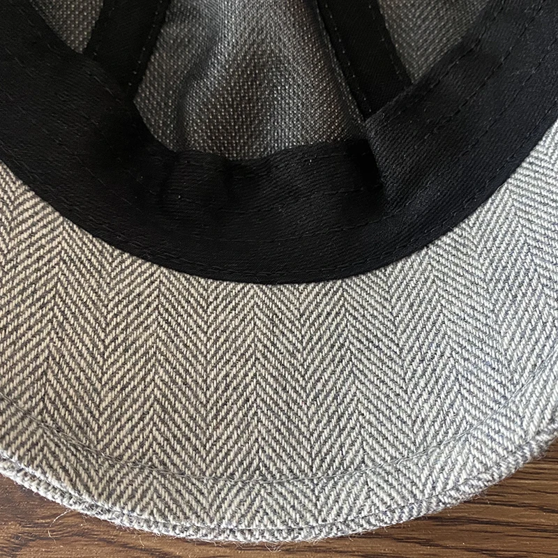 Berets Spring Autumn Newsboy Hat Men Herringbone Pattern Flat Cap Pure Cotton Visor Cap Casual Fashion Women Duckbill Hat BJM43 mens beret black