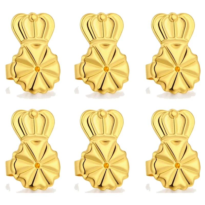 

3-Pairs Earring Backs,Earring Backs Lifter For Heavy Earrings, Adjustable Hypoallergenic Secure Earring Backs