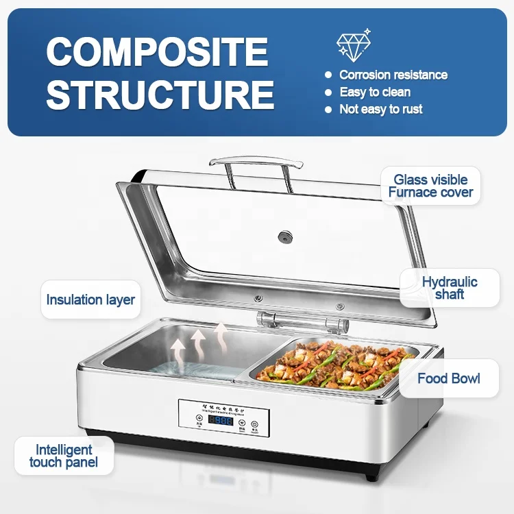 Stainless Steel Buffet Food Warmer Stove With Electric Heater Chafing Dishes For Catering Serving Dish